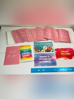 50 (10‎ packs x 5) Inspiring Quote Post Cards 4” x 6” Shiny Front Matte Back
